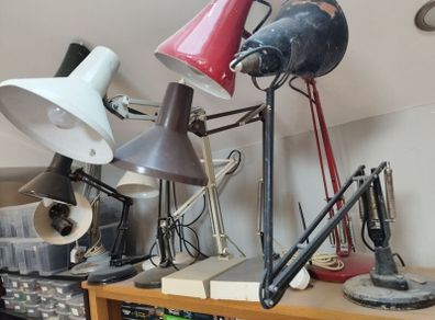 Lamp collection 9 in total Antique