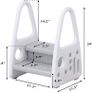 Toddler Step Stool for Bathroom Sink, Kids Two Step Stool for Toilet Potty Training, Kitchen Counter, Children Step Up Learning Helper with Safety Handles and Non-Slip Pads,Gray Image 3