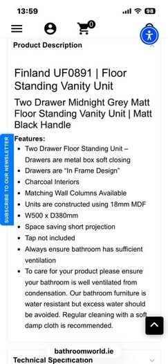 Bathroom vanity unit