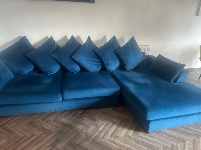 Blue L chiar sofa