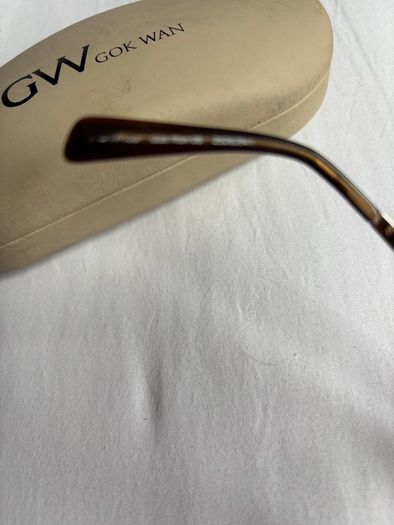 GOK WAN Brown Rectangle Glasses Frame Mod 06 - 25262841 and Hard Case Holder