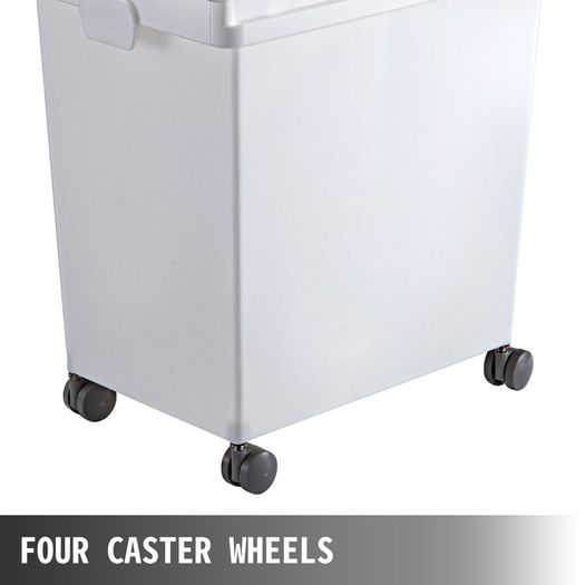 Kitchen Container Ingredient Storage Bin W/ Wheel & Scoop 3 x 6.6 Gal for Commercial Home Storing Rice Flour Corn Soybean