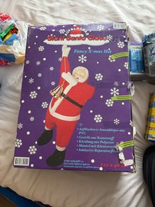 Giant Inflatable Hanging Santa Claus Christmas Decoration 122cm with Bell Boxed
