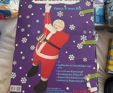 Giant Inflatable Hanging Santa Claus Christmas Decoration 122cm with Bell Boxed