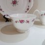 Vintage Queen Anne  9 piece Tea Set Pink Floral Gold Bone China Image 6