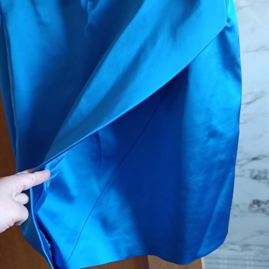 Karen Millen satin royal blue dress for wedding evening cocktail party occasion 16 New 225 e