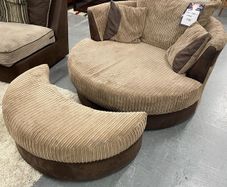 Swivel Cuddle Chair and Footstool