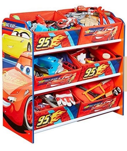 Disney Cars Kids Bedroom Storage Unit with 6 Bins