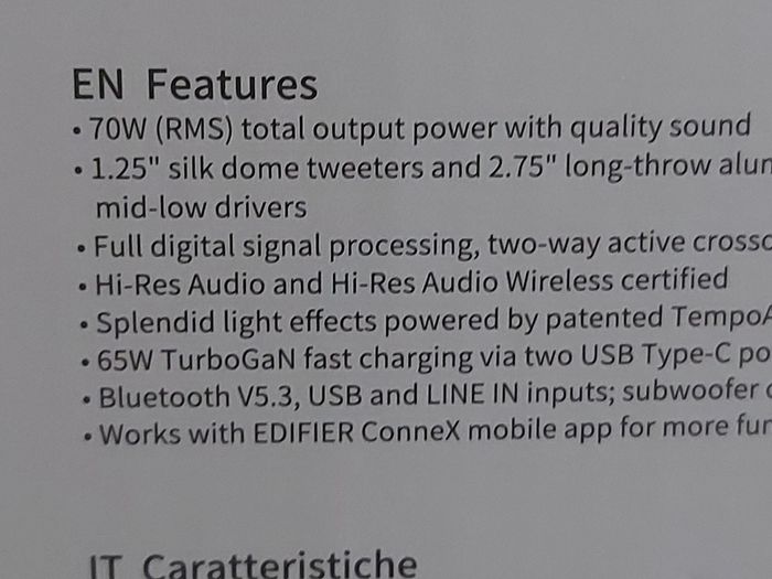 Edifier QR65 loudspeaker Black Wired & Wireless 70 W, Has issue, but is new in box, never used