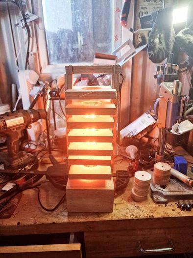 Hand crafted tiered lamp