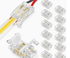 13 Packs of 2-Pin 8Mm LED Strip Connectors, No-Solder LED Tape Light Connectors, Connectors for Linking Strips to Wires in Gapless Track Lighting for 12V And 24V Single Colour COB/SMD 2835 3528