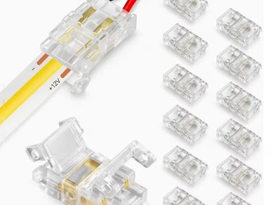13 Packs of 2-Pin 8Mm LED Strip Connectors, No-Solder LED Tape Light Connectors, Connectors for Linking Strips to Wires in Gapless Track Lighting for 12V And 24V Single Colour COB/SMD 2835 3528