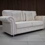 Olympia Cream Fullback Plush Velvet Fabric Sofa Set Image 2