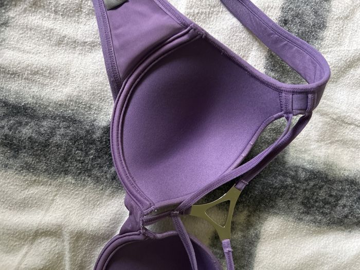 Undressed purple bra