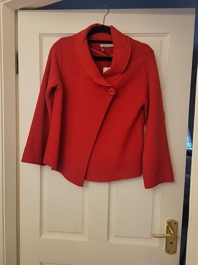 brand new beautiful red cropped wool jacket