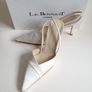 LK BENNETT plain cream satin slingback high-heels (SIZE EU38.5) wedding shoes Image 2