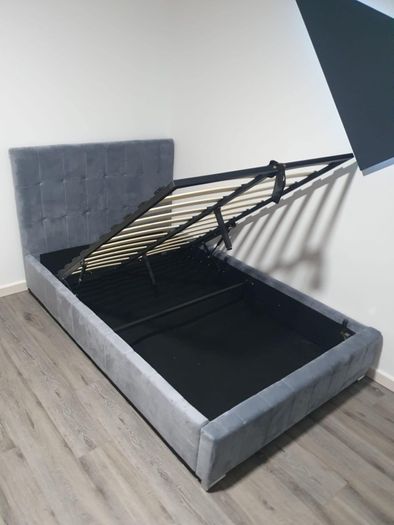 Brand New Stylish Grey Gaslift Storage Beds On Sale. 4ft, 4ft6 5ft And 6ft Sizes Available