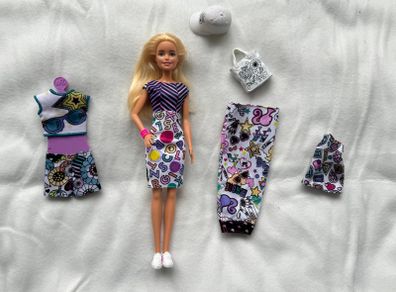 Barbie Crayola Mattel Color In Fashions Blonde FPH90 Used  Please look the pictures