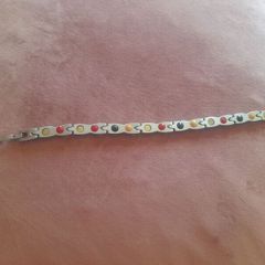 ladies magnetic silver and copper wrist bracelet