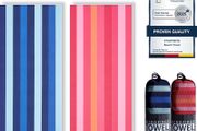 Microfibre Beach Towels for Adults 200x90cm 2 Pack Extra Large Beach Towels in Gift Boxed, 250 GSM, Sand Free, Lightweight &amp; Quick Dry Beach Towel for Swim, Travel and Gym(Pink Stripe &amp; Blue Stripe)