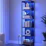 Bookcase Narrow  with 6 levels and LED lights with 25 colors, 6 brightness levels, 10 flashing modes, and 6 flashing speeds Image 2