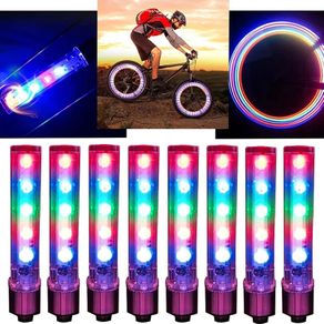 2 LED Bike Tyre Tire Wheel Valve lights