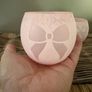New set of 2 frosted glass mini hurricane vases with bow detail in blush Image 7