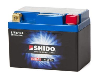 SHIDO LTX5L-BS LION -S- Lithium Ion Motorcycle Battery 12V 20WH