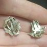 Vintage Sterling Silver Filigree Flower Earrings Clip On Image 7
