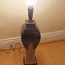 Large ceramic table lamp on wooden base  height 55cm Image 6