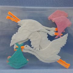 Die Cut Toppers - Stork with Baby.