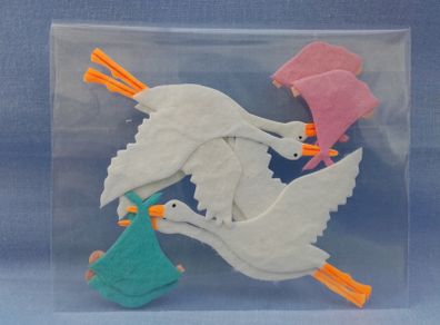 Die Cut Toppers - Stork with Baby.