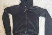 Comfy Charcoal Velour Zip Hoodie size 8-10