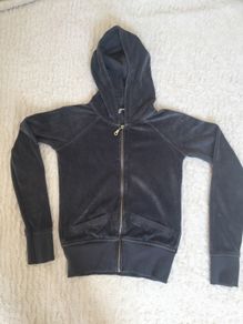 Comfy Charcoal Velour Zip Hoodie size 8-10