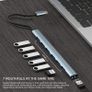 3.0 USB hub  to 7 port , 7 ports, usb to 7xUSB3.0, Gray Image 5