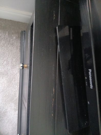 Black TV Stand  Excellent Condition Priced to Sell