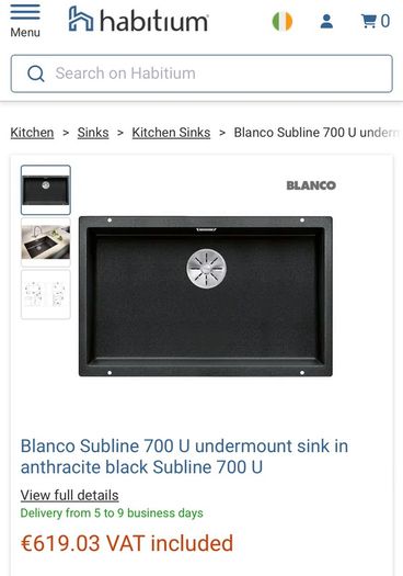 Blanco undermounted silgranite sink