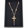 Silver Cross Necklace With Amethyst And Freshwater Pearls Image 10