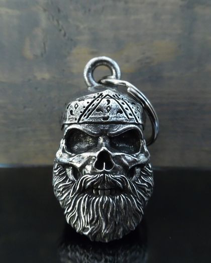 Bravo 3D Old School Skull Guardian Spirit Bell Motorcycle Motorbike Biker Gift