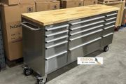 72" inch wide stainless steel 15 drawer tool box