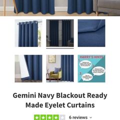 Navy Blackout Curtains 66x90