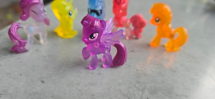 6 x Mane Six mini Figures 2inch transparent MLP G4 My Little Pony