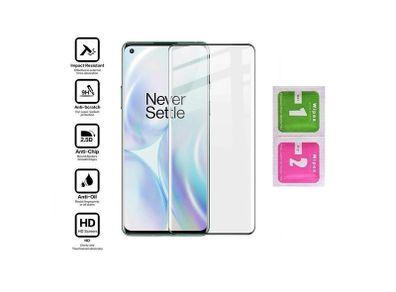 For OnePlus 8 Tempered Glass 9D Curved Screen Protector Full Coverage Glue New - FHTOP8TG9D