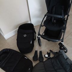 bugaboo bee 6 with new born bassinet cocoon and footmuff