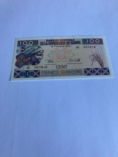 Rare Guinee Republic Banknote - 100 Francs