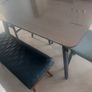 Dining table 4 chairs and bench. Image 6