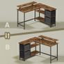 L-Shaped Corner Desk with Drawers & Monitor Shelf Image 3