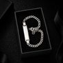925 Vintage Sterling Silver Italian Name Plate Bracelet Image 2