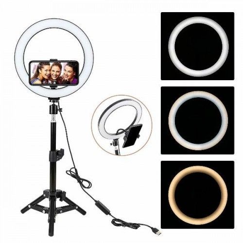 10" LED Ring Light Dimmable Lighting Kit