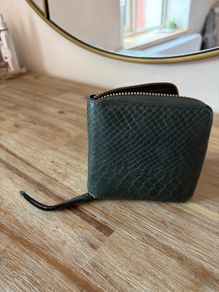 & Other Stories Forest Green Leather Zip-Around Wallet - Excellent Condition